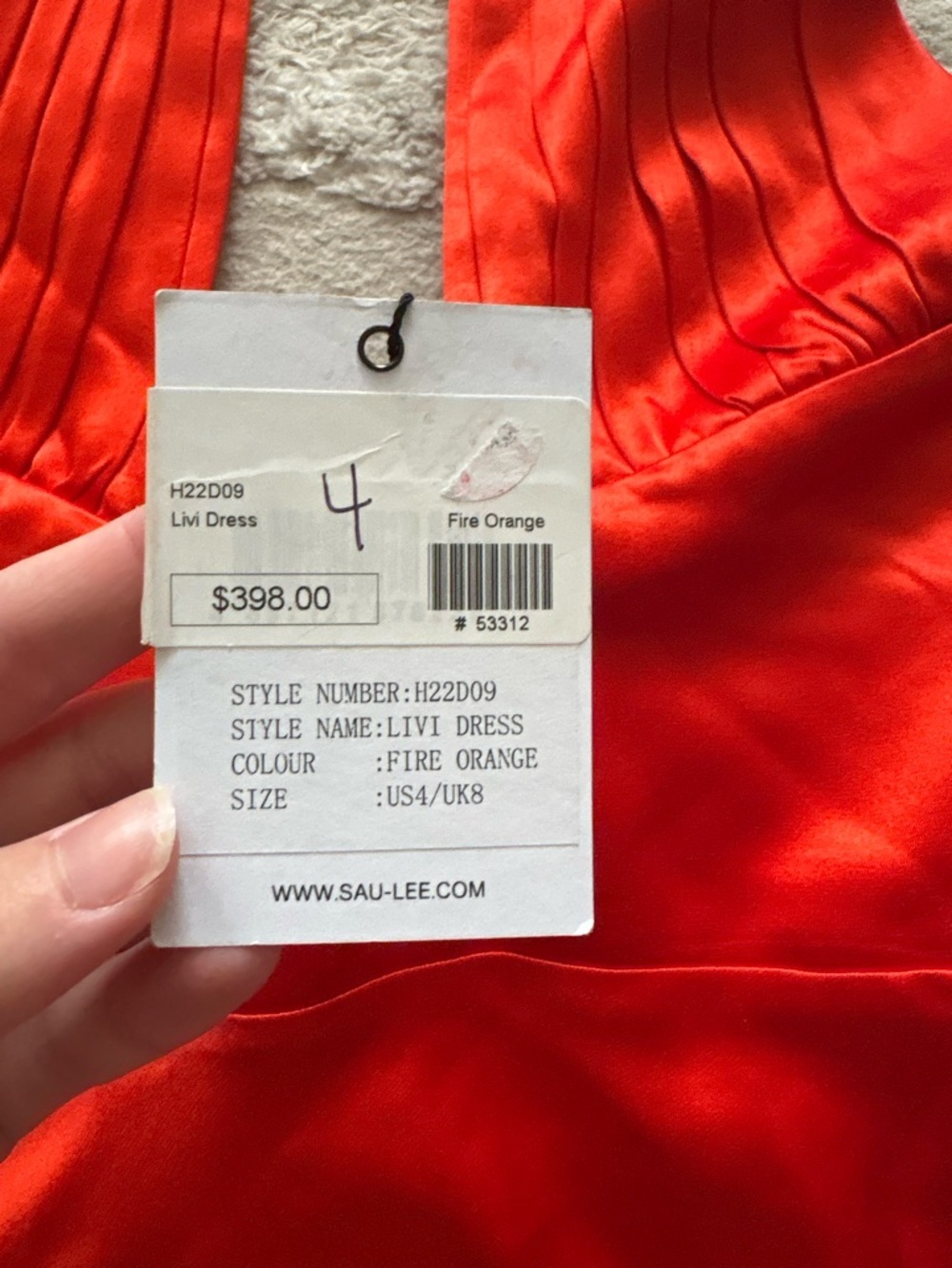 NWT Sau Lee red satin halter neck mini dress Size 4 - Picture 5 of 7